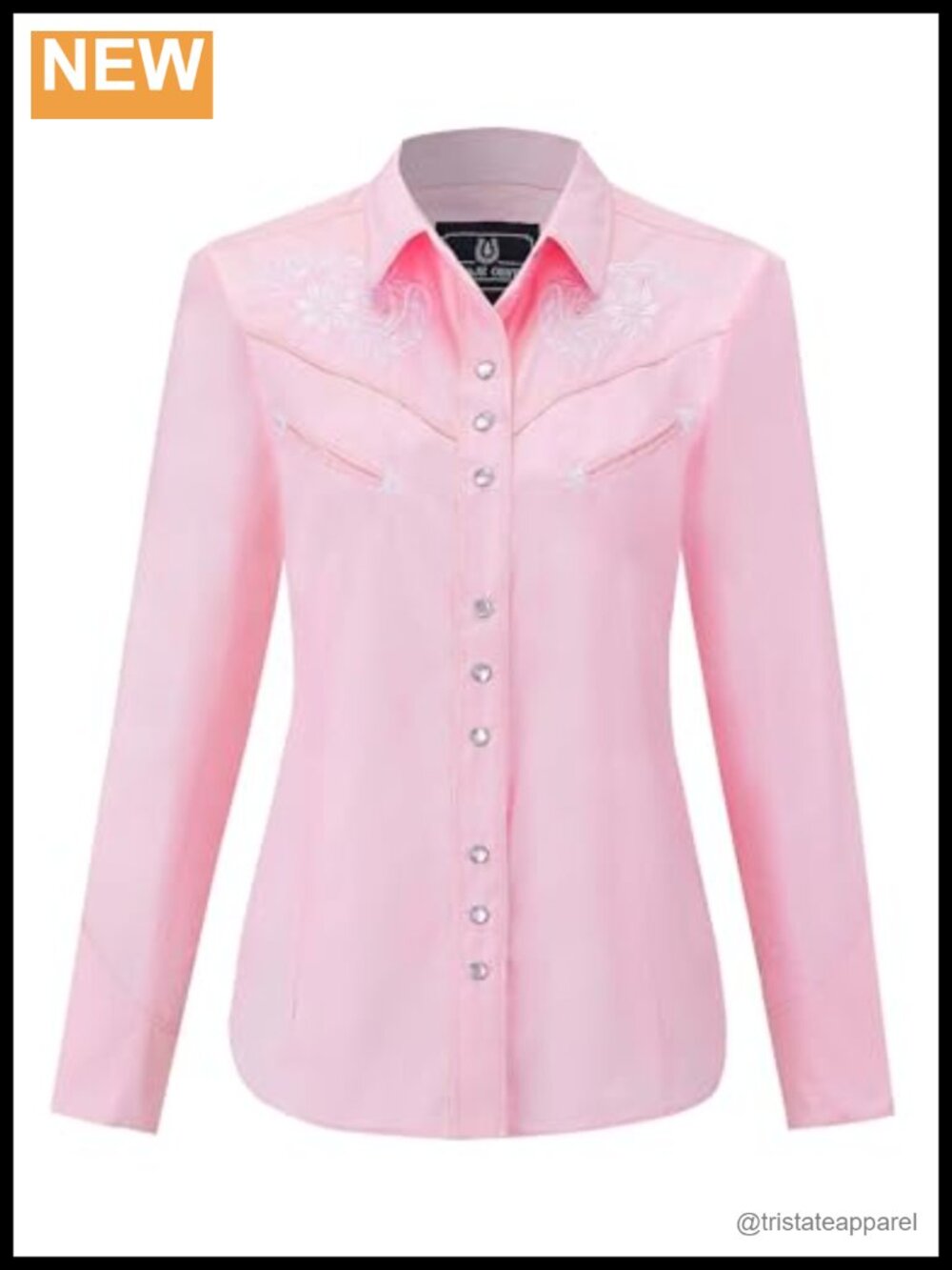 Embroidered Cowgirl Snap Button Down Western Shirt Cotton Blend Slim Fit